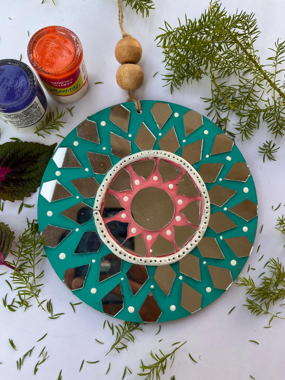 Handcrafted Wall Hanging – Ethnic Design in Mirror 